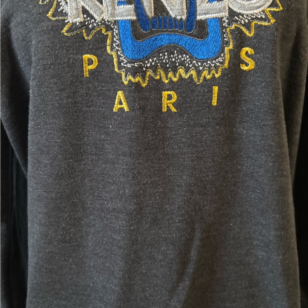 Kenzo charcoal crewneck sweatshirt with tiger embroidery - Picture 3 of 6